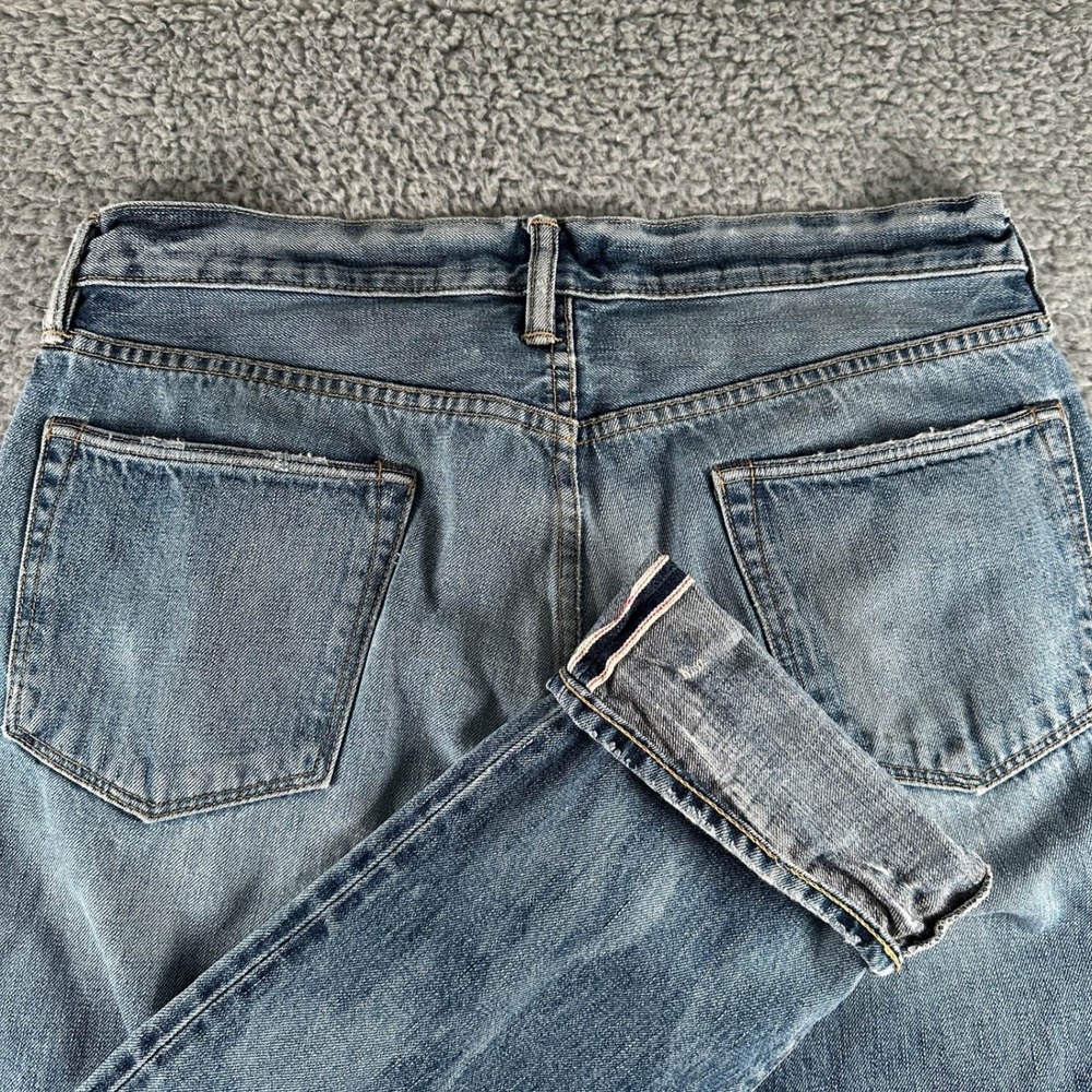 Simon Miller Dayton Selvedge Jeans M022‎ Mens 33x34 Straight Slim Light Wash USA
